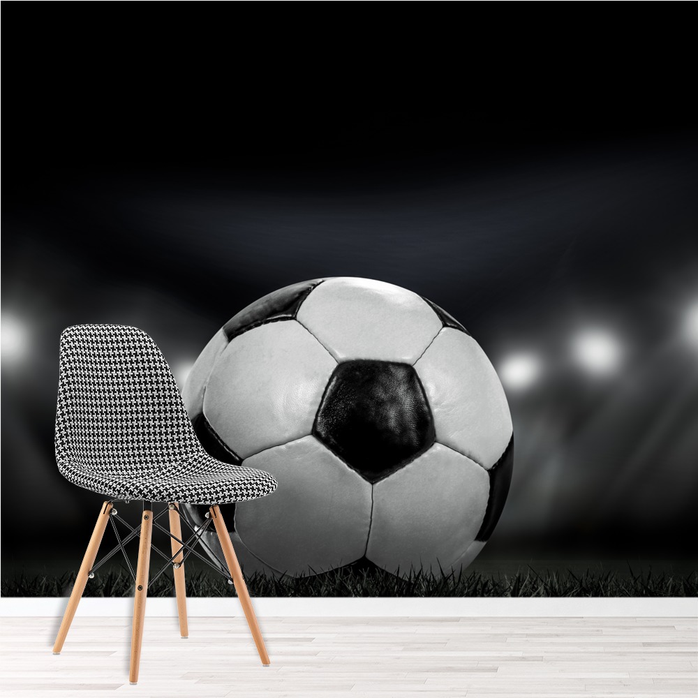 Football Pitch Black White Wallpaper Wall Mural