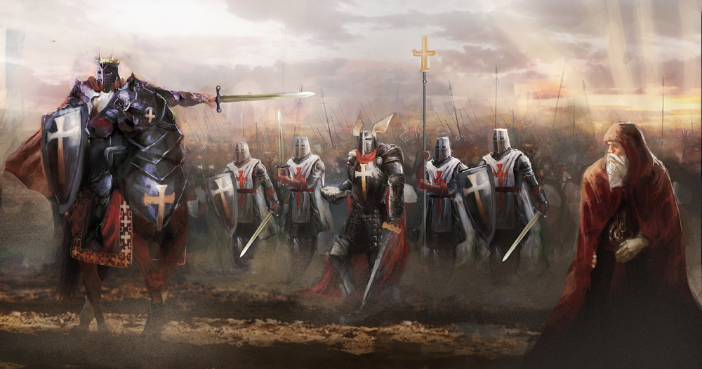 Army Battle Soldiers Knight Wallpaper Wall Mural