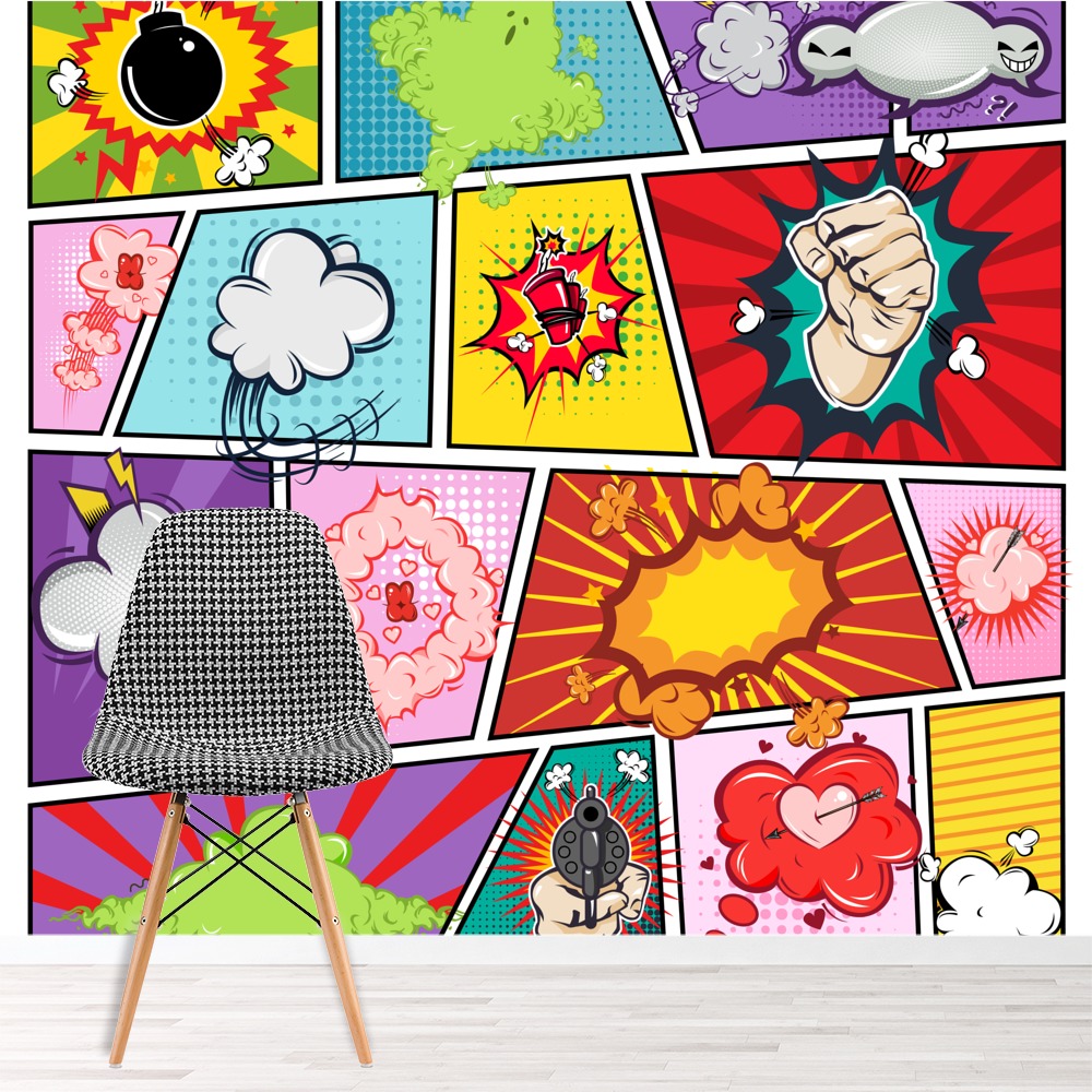 Vintage Retro Comic Strip Wallpaper Wall Mural