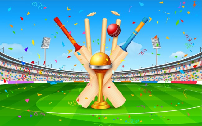 Cricket stadium background Royalty Free Vector Image