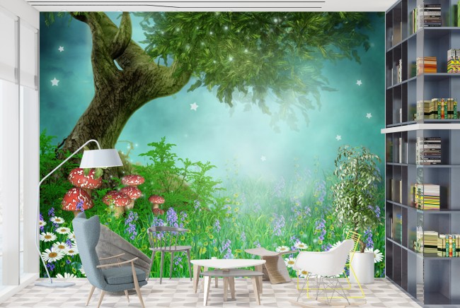 Enchanted Forest Spring Fairytale Wallpaper Wall Mural