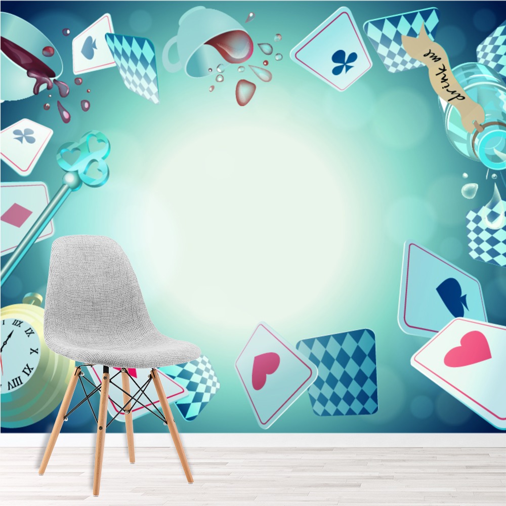 Alice In Wonderland Cards Potions Wallpaper Wall Mural