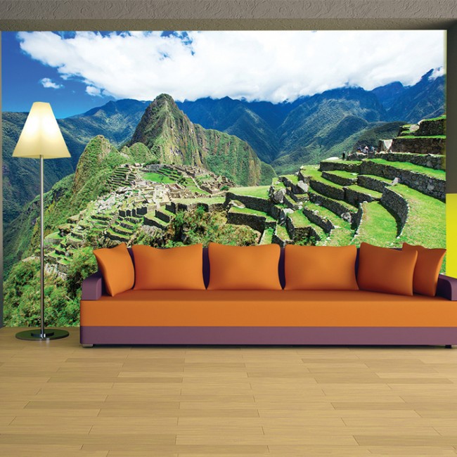 Papel pintado 3D Machu Picchu en Perú autoadhesivo para dormitorio, sala de  estar, dormitorio, decoración de pared, mural de pared para pegar y