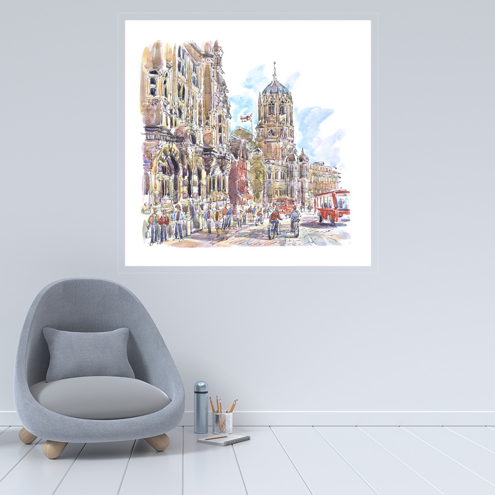 Oxford Towards Tom Tower Wall Sticker by Richard Briggs