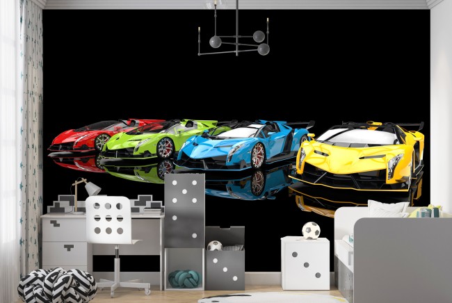 Sports Cars Wall Mural Motorsport Wallpaper Boys Bedroom ...