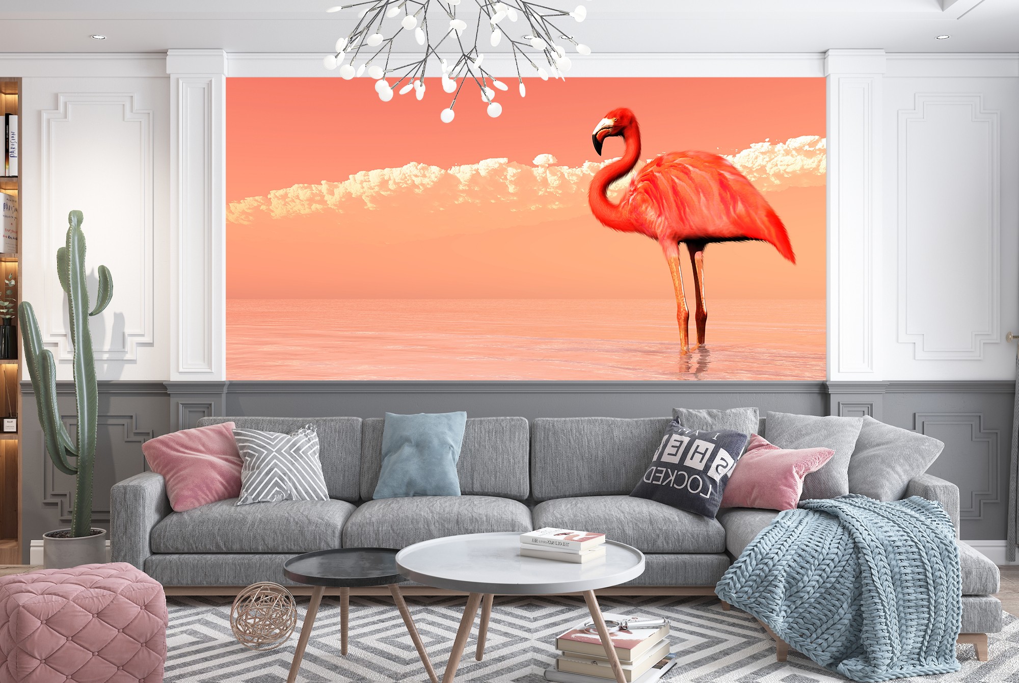 Flamingo Wallpaper Mural Wall Pink